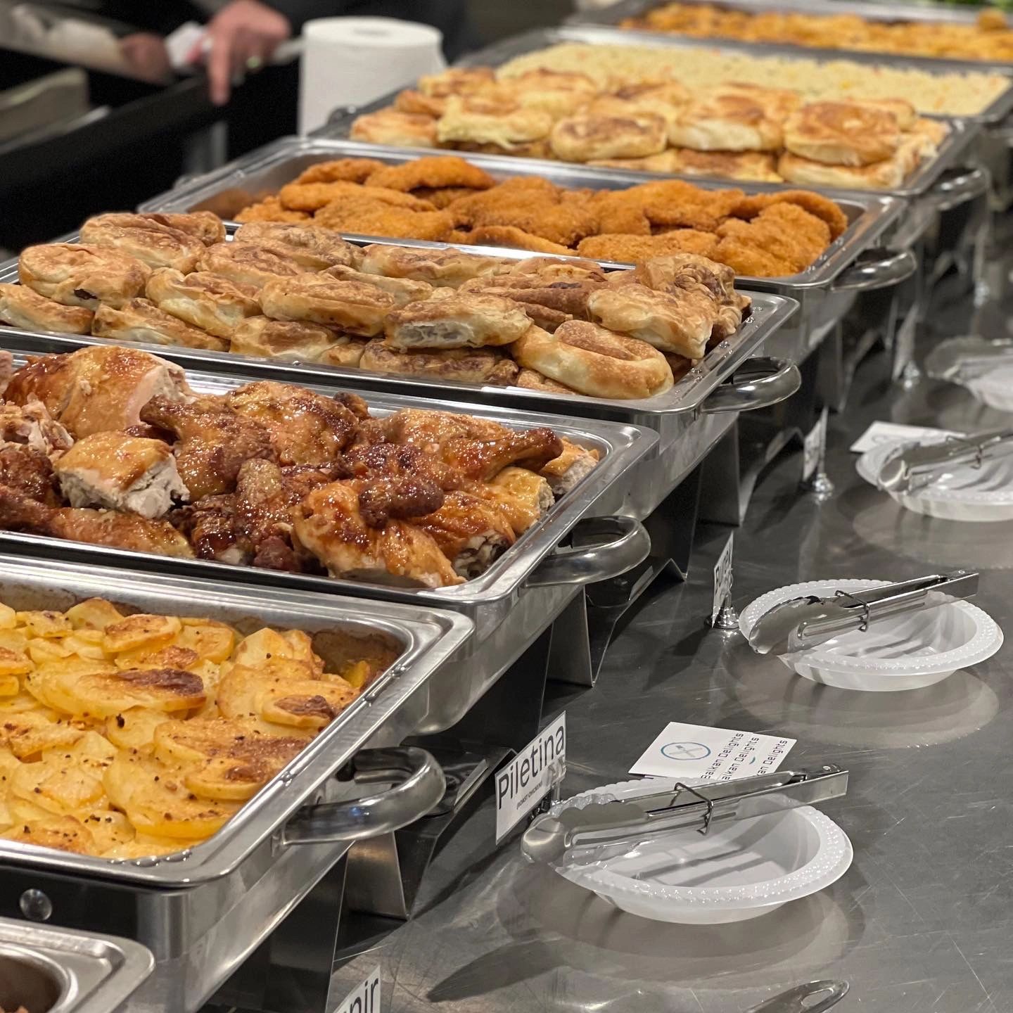 An abundant spread of catering dishes